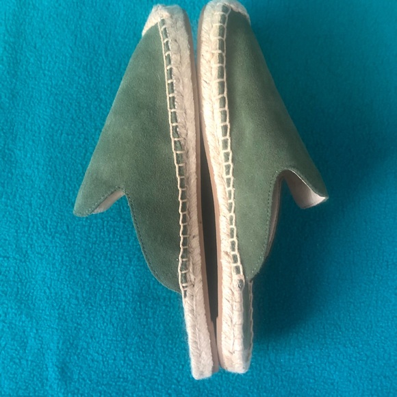 Green Suede Espadrille Mules Sz 7 - Picture 2 of 9